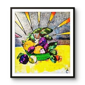Fruit still life Art Print with frame and mat